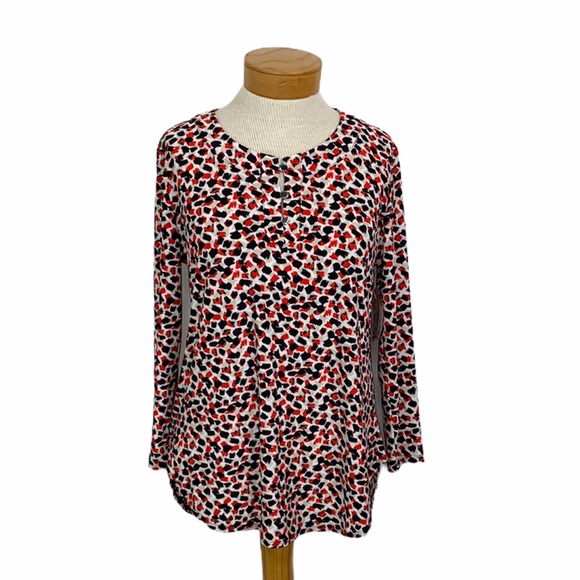 Kasper Scarlet Abstract Print Long Sleeve S - Picture 3 of 7